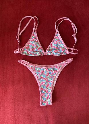 Розовый купальник shein