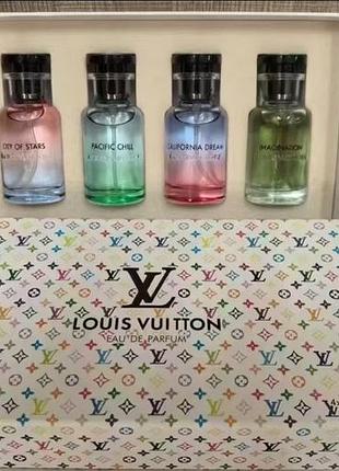 Жіночий подарунковий набір парфумів louis vuitton california line, 4 x 30 мл