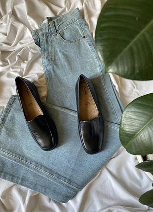 Черные кожаные женские лоферы clarks georgia extra wide fit с мягкой стелькой из линейки ultimate comfort 38 41 (25.5см.) 📏26см