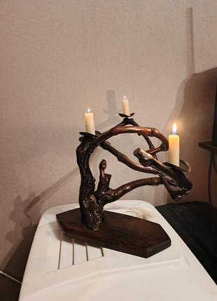 Подсвечник из дерева