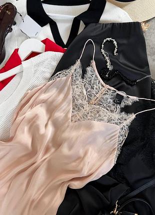 Сатинова майка з мереживом h&m🤍