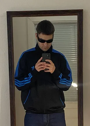 (xl) олимпийка adidas originals черная черная олимпийка на лампасах