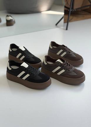 Стильні жіночі базові кеди у шоколадному та чорному кольорі 😍😍😍