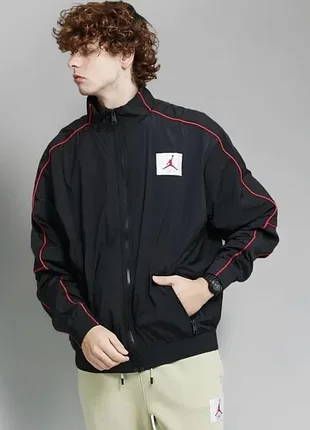 (m) nike jordan flight air черная олимпийка нейлоновая чорна кофта нейлонова олімпійка nylon