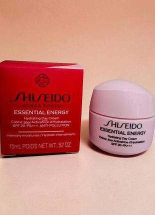Shiseido essential energy hydrating cream крем для обличчя з екстрактом кореня женьшеню і цедрою мандарина