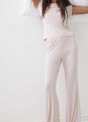 Нежные домашние брюки в рубчик от h&amp;m (модал) - размер l