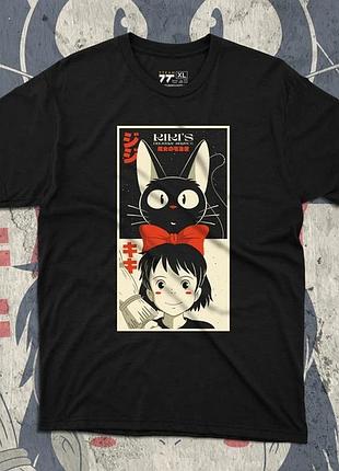 Футболка для подростка мальчика с принтом kiki'140 delivery 140ervice размер s/m/l (рост от 164 до 182 ) anime10978