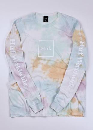 Чоловіча скейтбордна кофта tie-dye тай дай лонгслів футболка на довгий рукав з манжетами huf worldwide