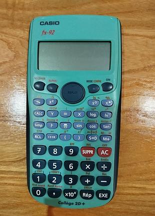 Научный калькулятор casio fx 92 collège 2d+
