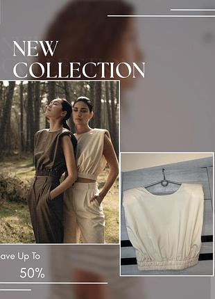Вовняний кроп топ by aylin koenig virgin wool italy шерсть вовна плечики