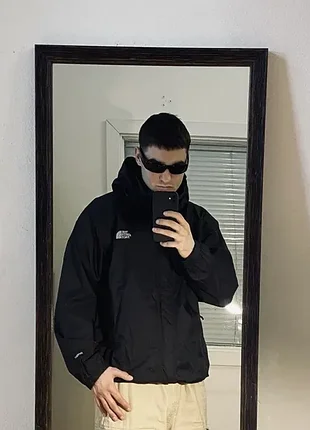 (xl) the north face черная курточка на мембране весенняя осенняя ветровка tnf чорна вітровка tnf