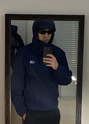 (l,m) the north face курточка на мембране осенняя весенняя ветровка tnf синяя куртка синя весняна осіння gore tex вітровка