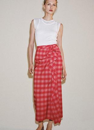 Спідниця zw collection середньої довжини з воланами zara розмір xs
