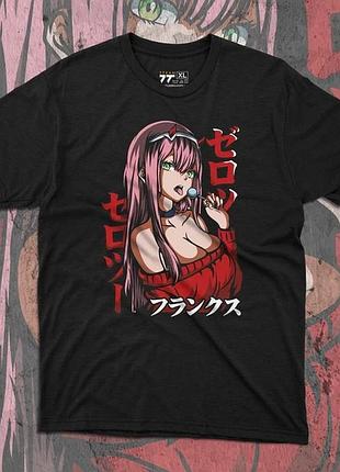 Футболка для подростка мальчика с принтом zero two размер s/m/l (рост от 164 до 182 ) anime10584