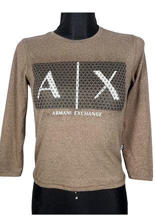 Оригінальний короткий лонгслів armani exchange с рукавами 3/4