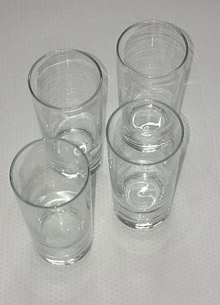 Набір високих склянок хайбол (highball) з потовщеним дном (4 шт., 300 мл)