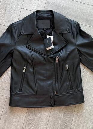 Шкіряна куртка-косуха massimo dutti — нова, з бірками
