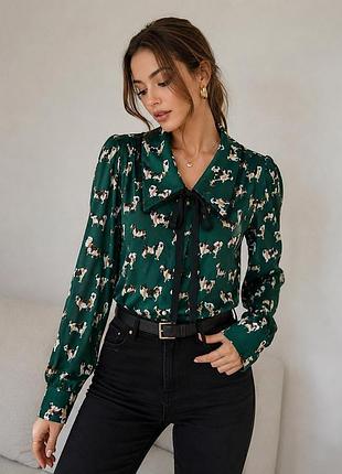 Стильна блуза zara із принтом собачок 🐶