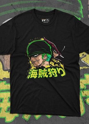 Футболка для подростка мальчика с принтом ван пис zoro & mihawk размер s/m/l (рост от 164 до 182 ) anime10223