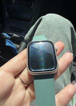 Б/у apple watch series 9 41mm silver aluminum case with storm blue sport band