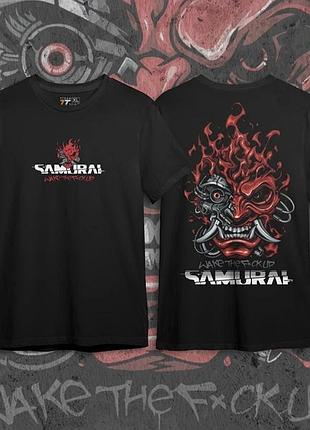 Футболка для подростка мальчика с принтом cyber punk wake up 140amurai размер s/m/l (рост от 164 до 182 ) anime10838
