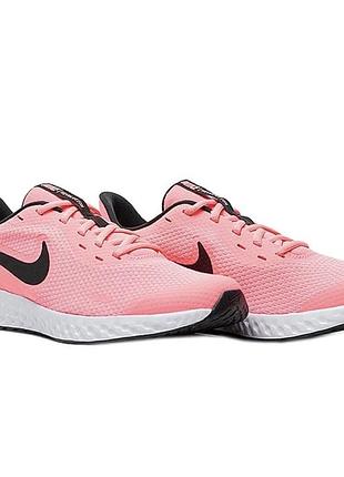 Детские кроссовки nike revolution 5 с розовым верхом и застежкой на липучке