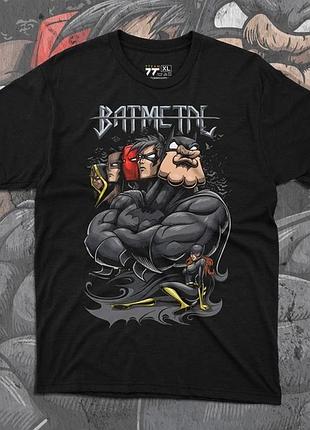 Футболка для підлітка хлопчика з принтом batmetal розмір s/m/l (зріст від 164 до 182 ) anime11062