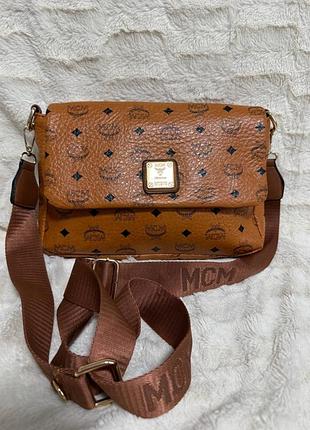 ✨ трендова сумка у фірмовому стилі mcm visetos cognac
