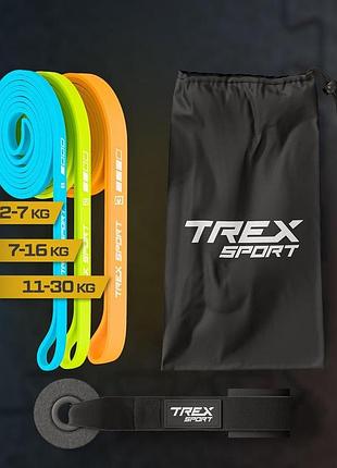 Набір резинок для фітнесу 2-30 кг trex sport tx-003pbv 3в1