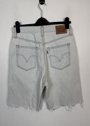 Шорти джинсові полосаті levi’s high waisted mom