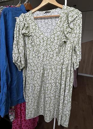 Ніжно-зелена літня сукня george у дрібний квітковий принт, розмір uk 16 (xl)