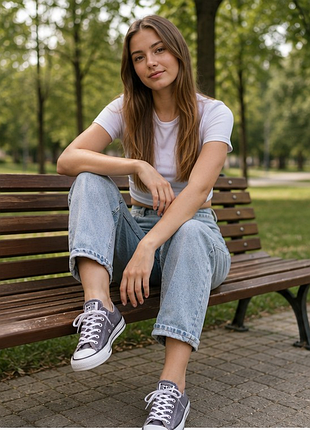 Оригінальні кеди converse all star ox сірі низькі 36 (23 см) текстиль