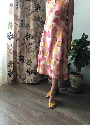 Шовкова сукня luisa cerano (100% silk, оригінал) з акварельним принтом polka dot
