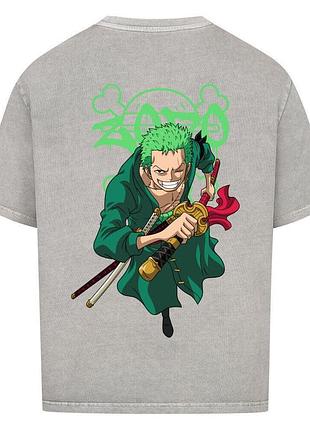 Футболка сіра loys one piece x roronoa zoro bounty