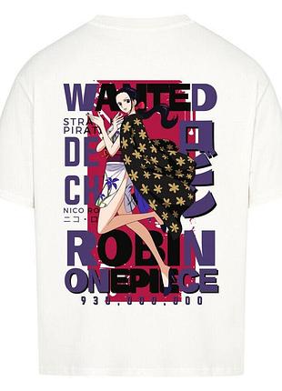 Футболка біла loys one piece x robin x wanted