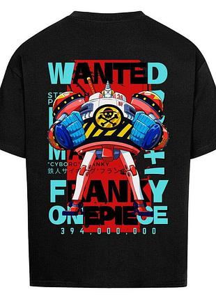 Футболка чорна loys one piece x franky x wanted