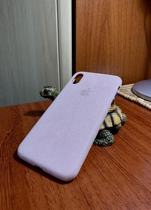 Чохол alcantara full для iphone xs max, колір pink sand