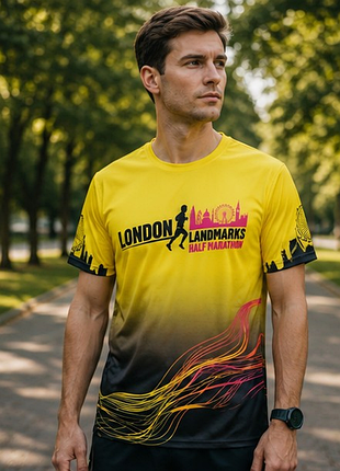 Нова футболка london landmarks half marathon tommy's l оригінал для бігу