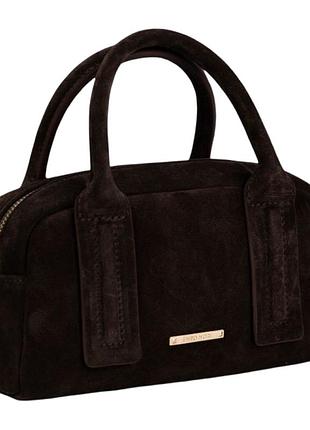 Сумка жіноча замшева enzo nori en1075-1100-kr4 темно-коричнева