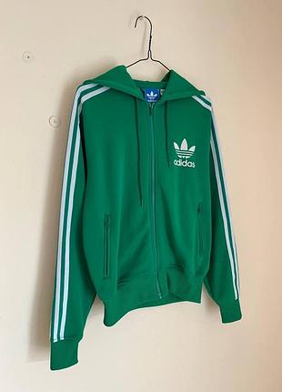 Світло-зелена олімпійка adidas firebird з капюшоном