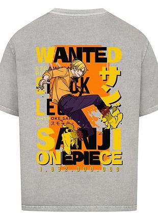 Футболка сіра loys one piece x sanji x wanted
