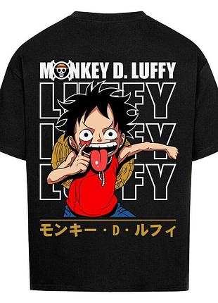 Футболка чорна loys one piece x luffy