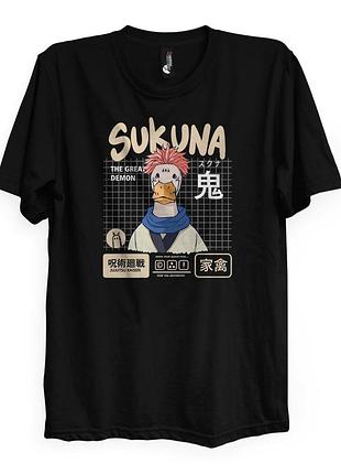 Футболка черная loys sukuna duck