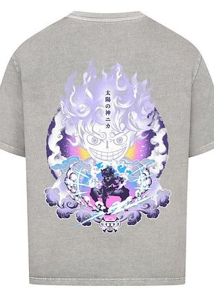 Футболка сіра loys monkey d. luffy gear 5