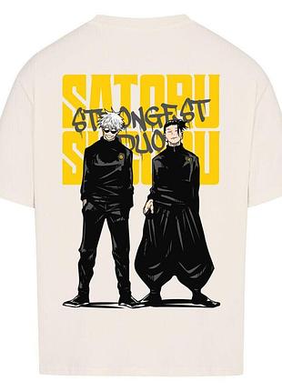 Футболка бежевая loys jujutsu kaisen - gojo geto