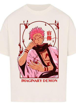 Футболка бежевая loys jujutsu kaisen x sukuna king of curses