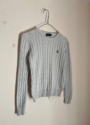 Білий оригінальний вʼязаний светр polo ralph lauren
