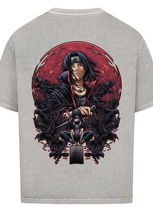 Футболка серая loys itachi x crows x premium