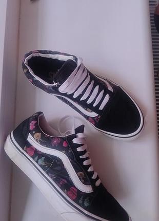 Круті оригінальні кеди vans у квітковий принт