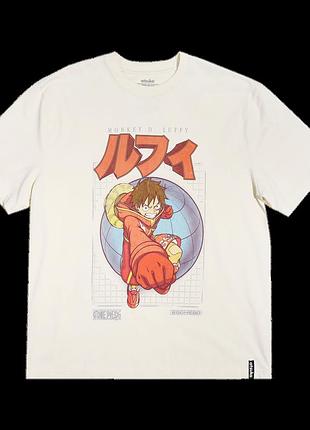 Футболка бежевая loys one piece egghead fearless explorer natural